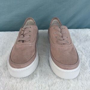 NWOT ALLSAINTS Women Milla Platform Sneaker Leather Suede Dusky Pink Sz 8 /EU 41